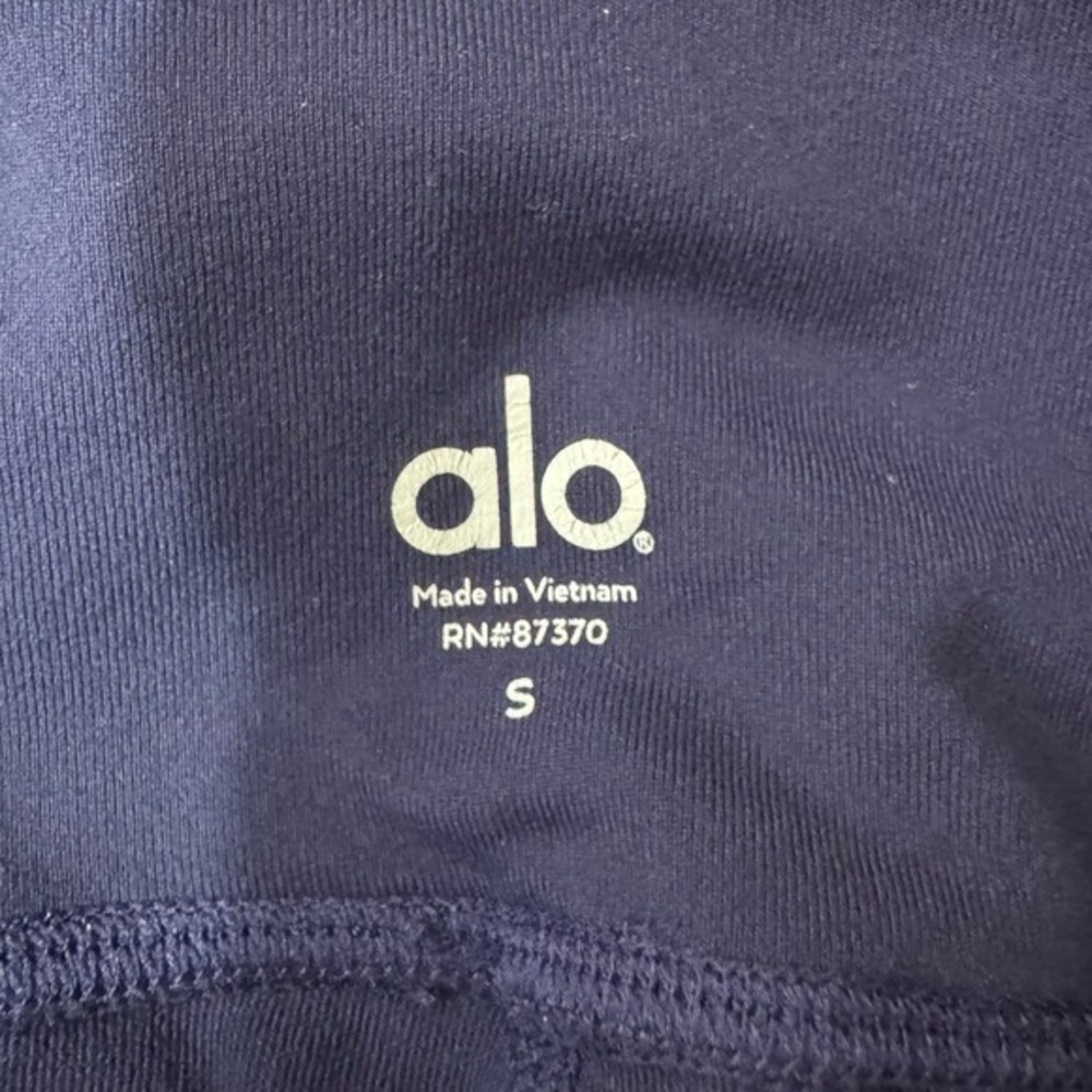 Alo Yoga Womens Navy Blue High Waist Moto Leggings W5494R Size Small - Picture 9 of 13